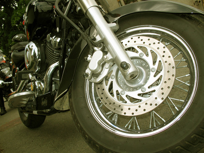 摩托车车轮的细节