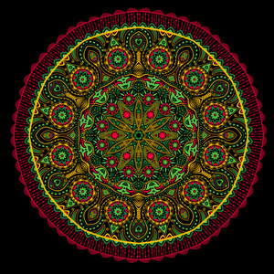 观赏圆的花边图案，与许多德泰圆圈背景