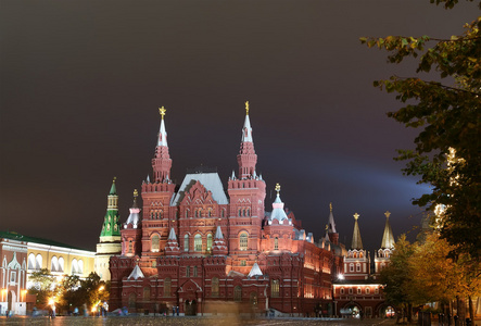 晚上红色正方形。莫斯科，俄罗斯
