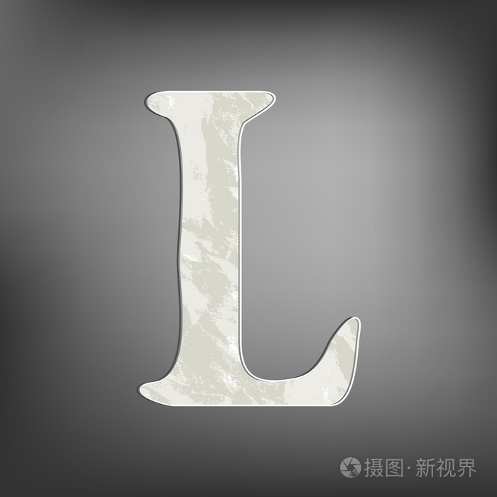 在灰色的背景上呈现的字母 l插画-正版商用图片19g1tv-摄图新视界