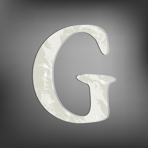 在灰色的背景上呈现字母 g