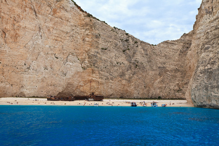 扎金索斯，希腊的 navagio 海滩