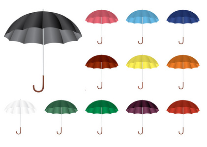 遮阳伞的颜色的集合