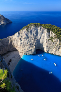 扎金索斯，希腊的 navagio 海滩