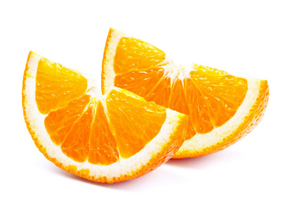 新鲜的橙片白色上孤立