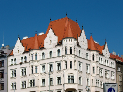 住宅建筑中 holesovice，布拉格，捷克共和国