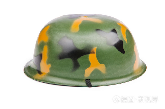 孤立在白色的军用头盔