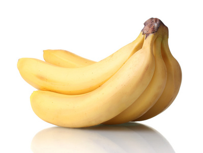 大串香蕉上白色隔离
