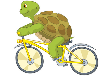 骑自行车的有趣有趣的乌龟.骑自行车的人照片