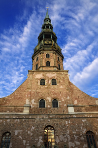 圣彼得斯教会在里加老城拉脱维亚
