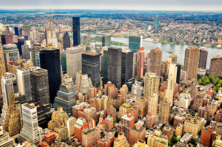 纽约的摩天大楼鸟视图