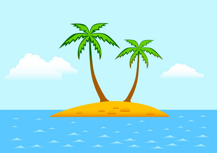 热带风景与棕榈树