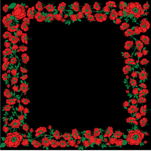 与上黑色 bac 红色玫瑰花瓣框架装饰图