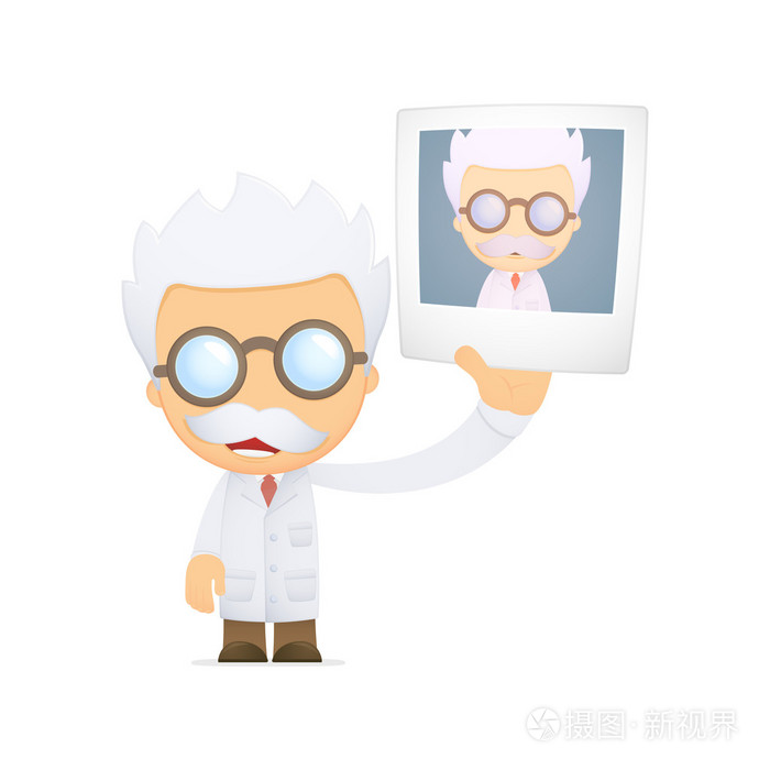 可爱的卡通科学家