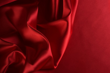 红色丝绸背景与副本空间