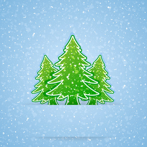 圣诞节树和雪
