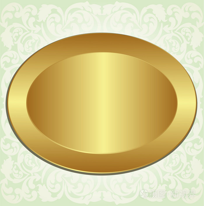 金色椭圆形框