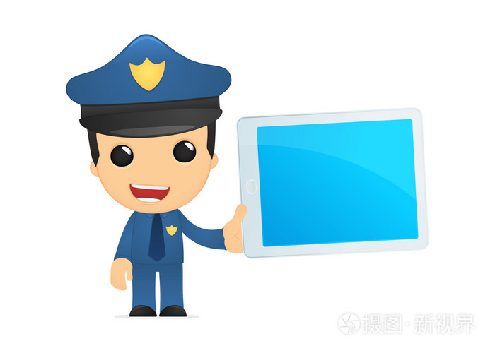 可爱的卡通警察