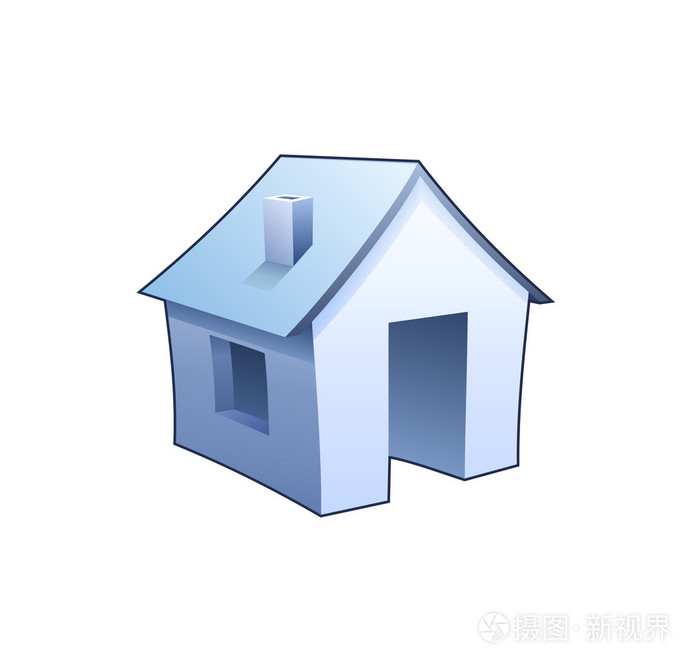 互联网主页符号-详细图标的蓝色的房子