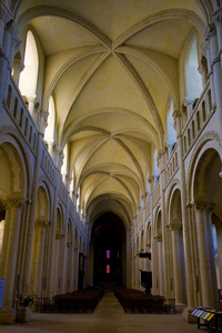 Interior of church SainteTrinit, Abbaye aux Dames, Normandy, F