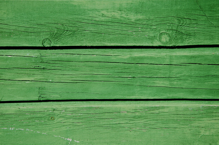 背景绿漆木板墙特写