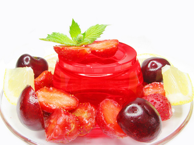 草莓果冻果酱甜点水果