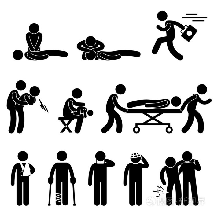 拯救生命的图标符号符号象形图的急救抢救紧急帮助 cpr 军医