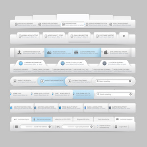 网站设计模板导航元素与图标集