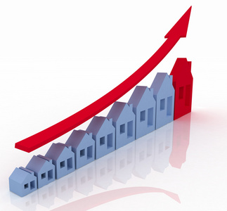在关系图上所示的房地产业增长图片