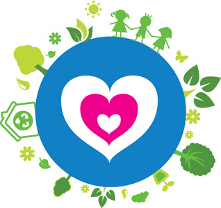 爱我们的地球插画