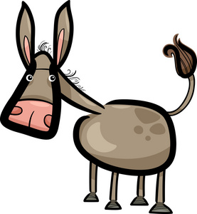 可爱的驴的卡通插图