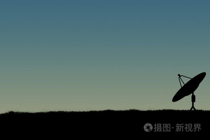 抽象背景上卫星的剪影