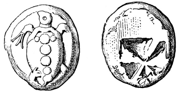 龟 深度平方米 didrahmon 埃伊纳，公元前 4 世纪