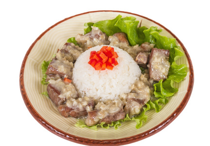 米饭和猪肉的日式风格