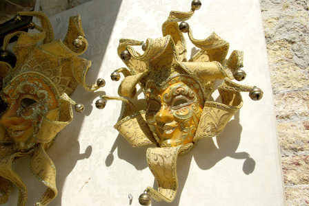 黄金面具在威尼斯，意大利