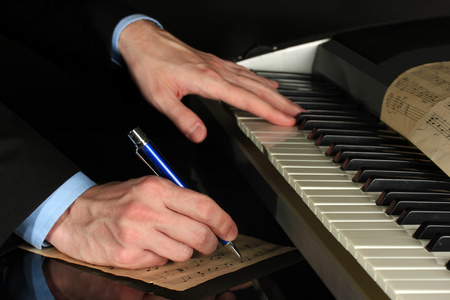 人弹钢琴的手，并写上备注削皮刀
