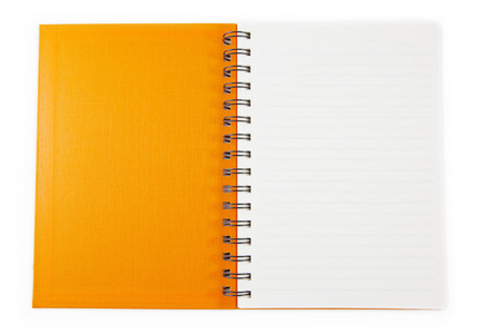 孤立的橙色笔记本