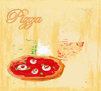 披萨 grunge 海报