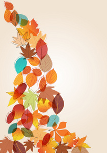 多彩的秋天的叶子图