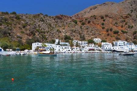 loutro 海湾在克里特岛的希腊小岛