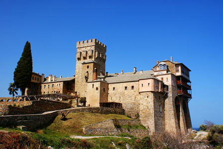 在希腊阿索斯山 stavronikitas monastery