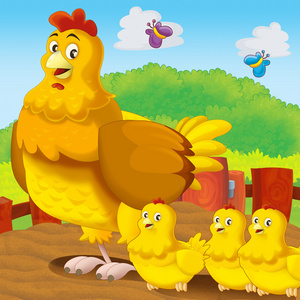 母鸡与她的孩子们