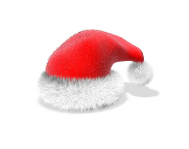 圣诞老人帽子隔离在白色背景