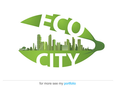 绿色生态城市 生态 小镇 矢量