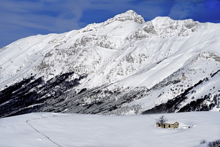 冬季景观与必胜客和蓝色的天空图片