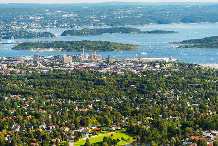 挪威首都奥斯陆的全景视图