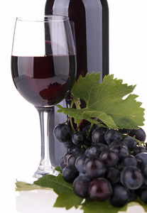 红葡萄酒和葡萄