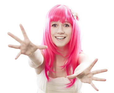 粉红色头发的女孩