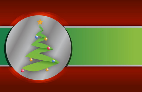 红色和绿色的圣诞树背景