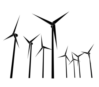 风力能源功能强大的系统剪影